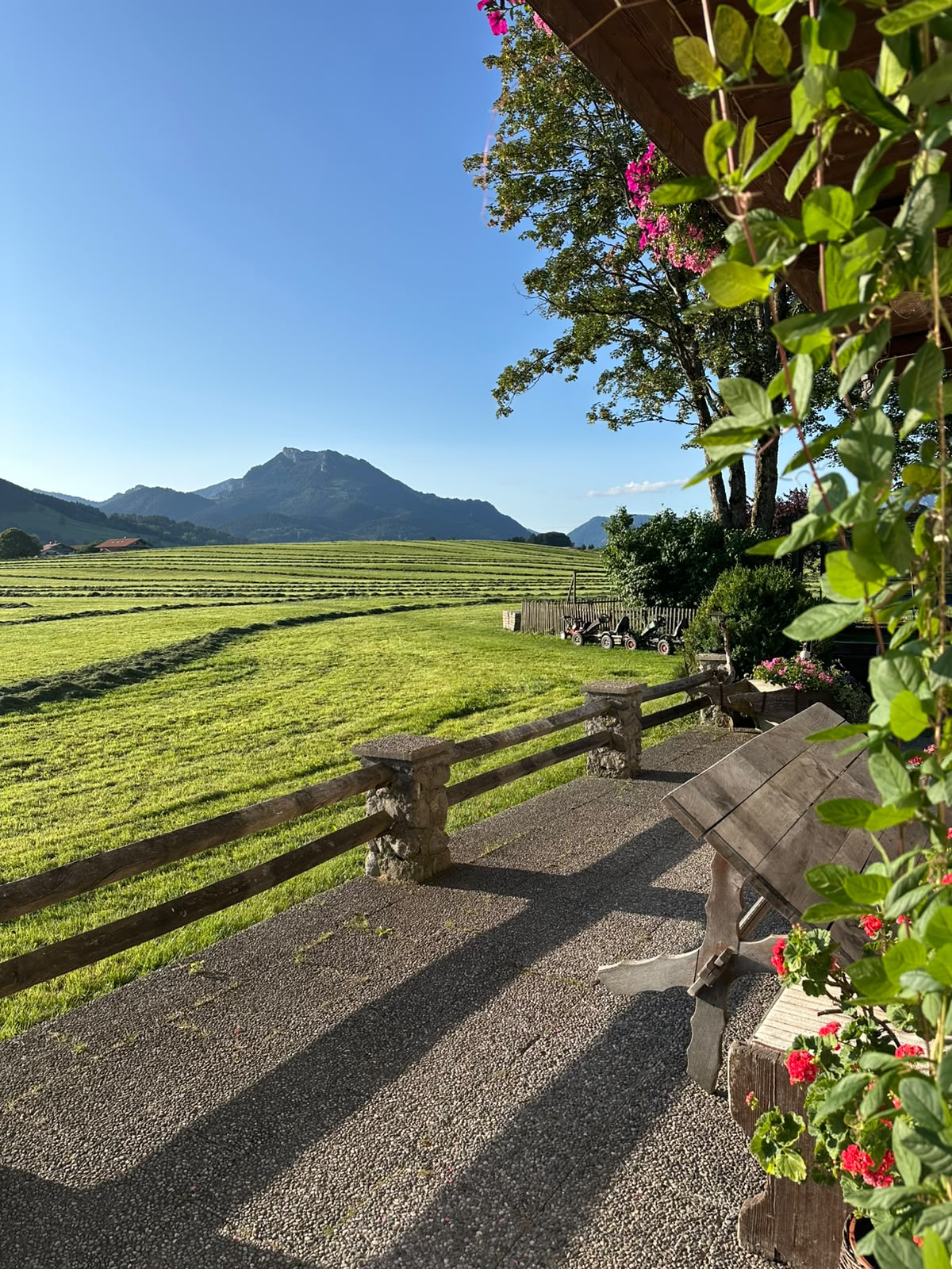 Blick von der Terrasse auf die Berge